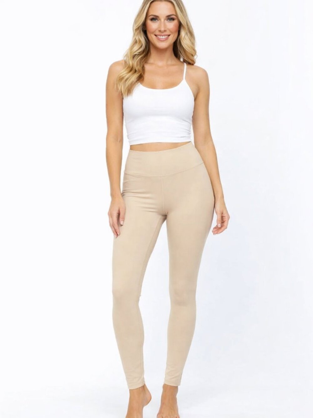 Cuddl Duds Nude Leggings M | Cozy Stretch | Minor Seam Repair